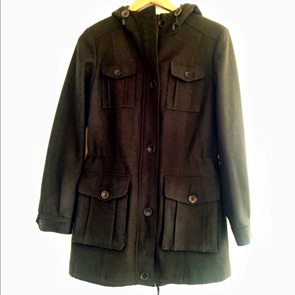 Marc New York Olive Green Wool Coat, size 6